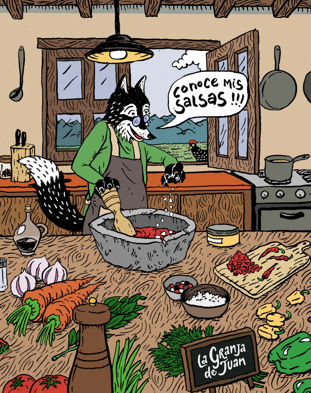 Juan preparando sus salsas en la cocina: «¡Conoce mis salsas!»